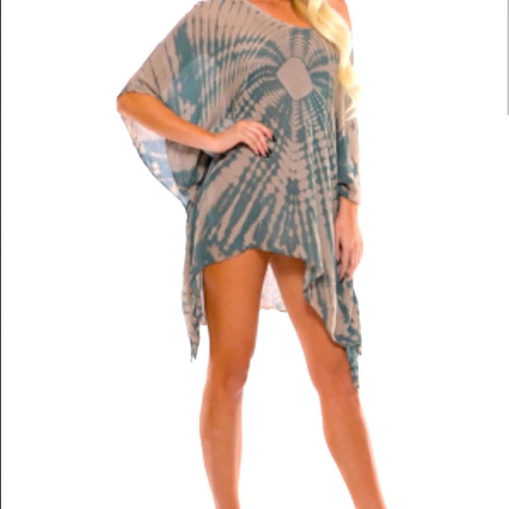 Planet Blue - M/L NWT Tie Dye Mesh Tunic Poncho